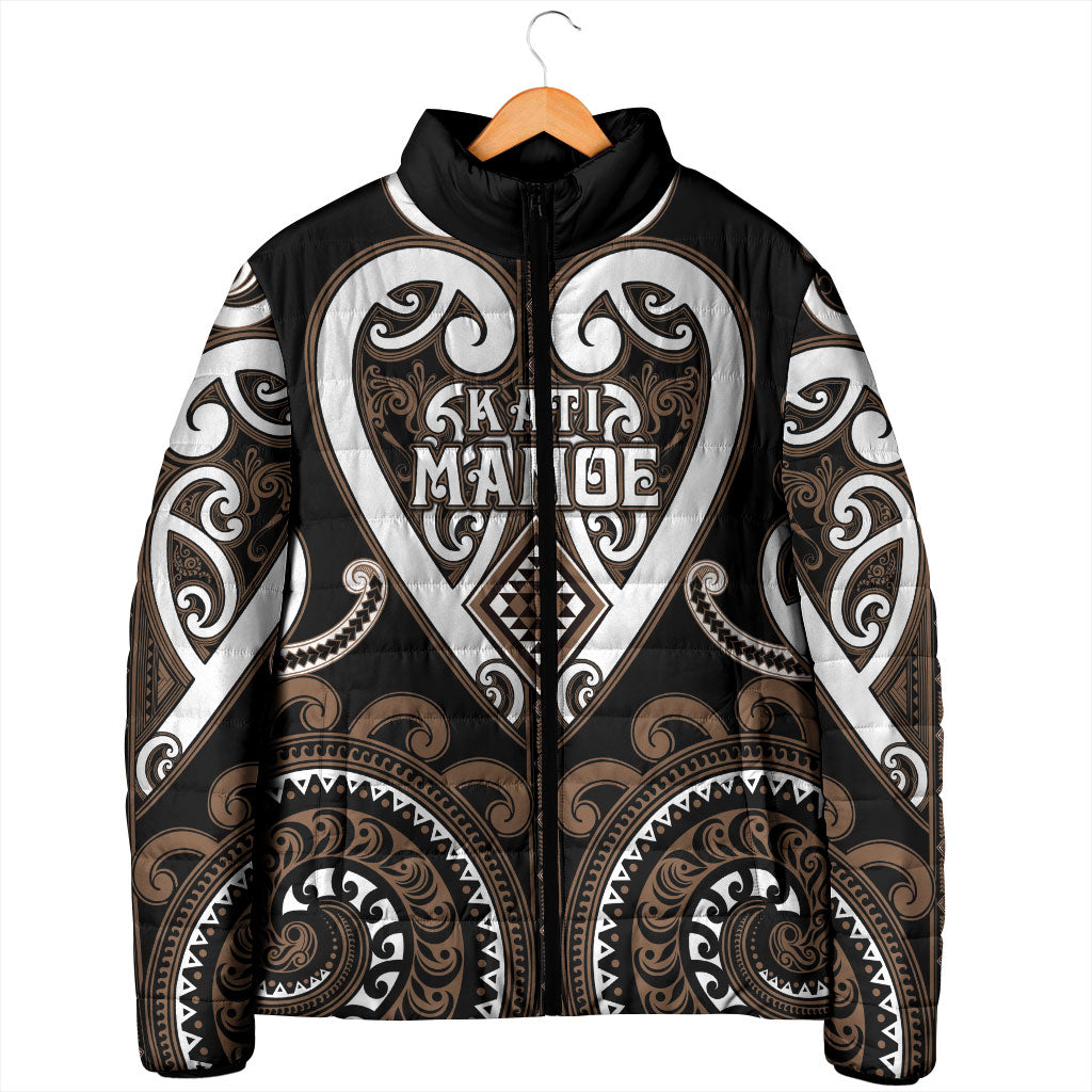 Custom Aotearoa Kati Mamoe Padded Jacket Maori Tribal Pattern