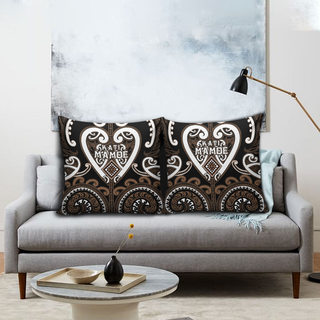 Aotearoa Kati Mamoe Pillow Cover Maori Tribal Pattern