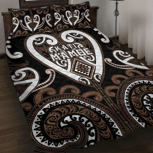 Aotearoa Kati Mamoe Quilt Bed Set Maori Tribal Pattern