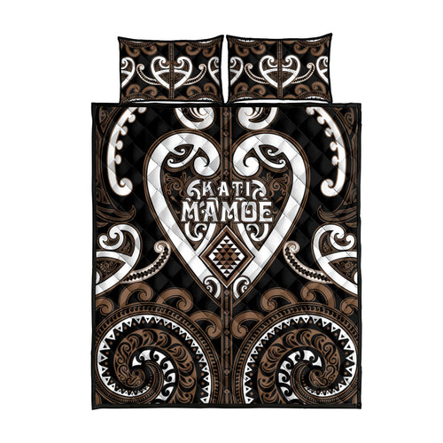 Aotearoa Kati Mamoe Quilt Bed Set Maori Tribal Pattern