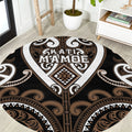 Aotearoa Kati Mamoe Round Carpet Maori Tribal Pattern