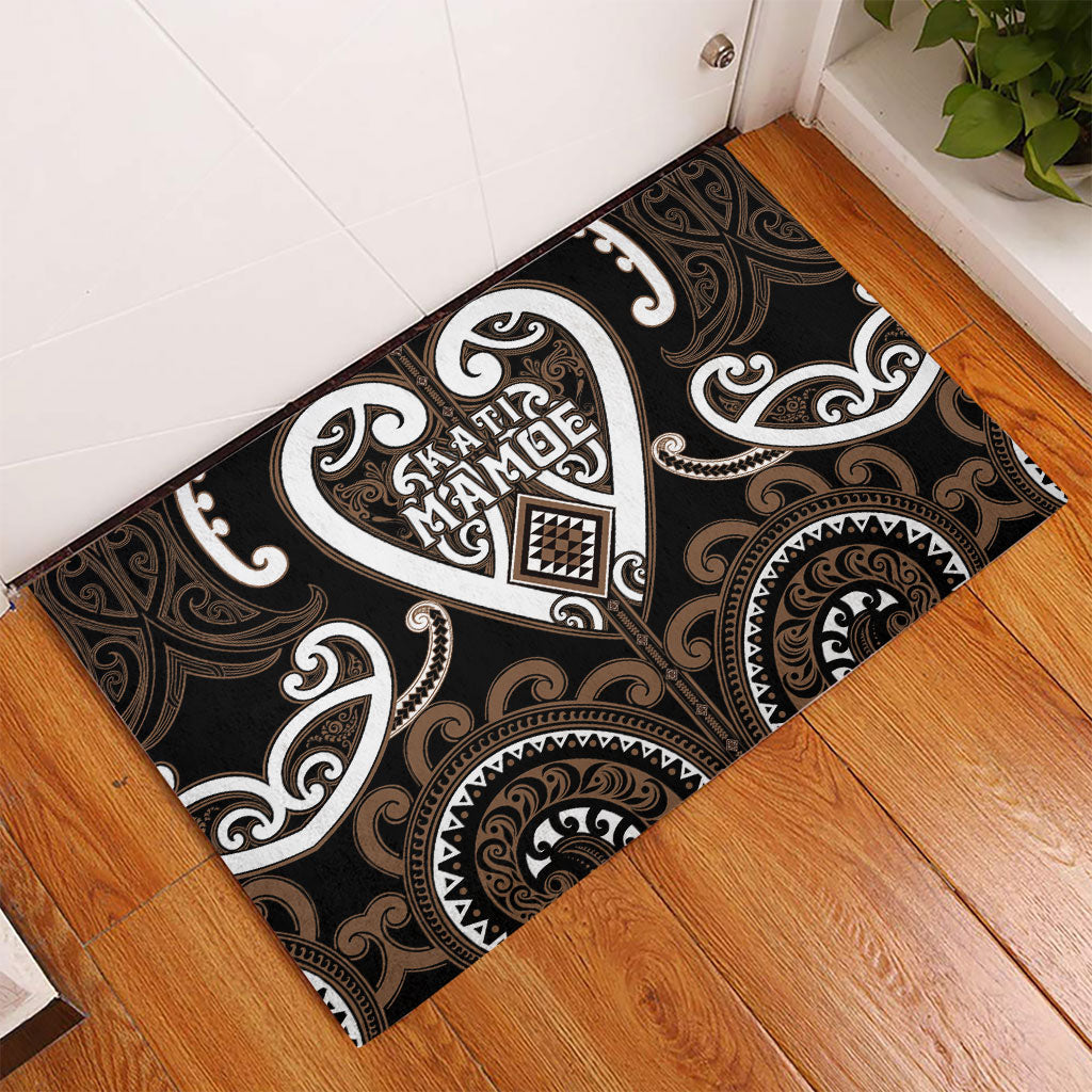 Aotearoa Kati Mamoe Rubber Doormat Maori Tribal Pattern