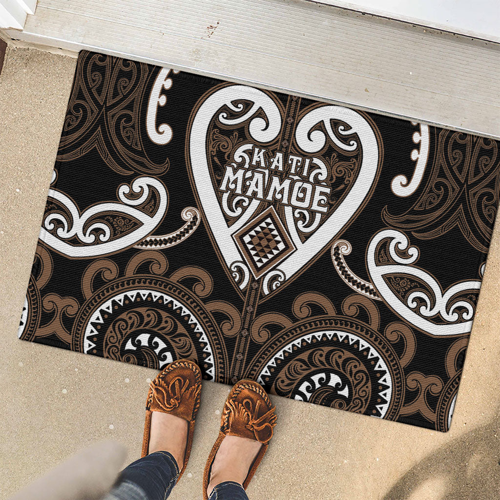Aotearoa Kati Mamoe Rubber Doormat Maori Tribal Pattern