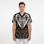Custom Aotearoa Kati Mamoe Scrub Top Maori Tribal Pattern