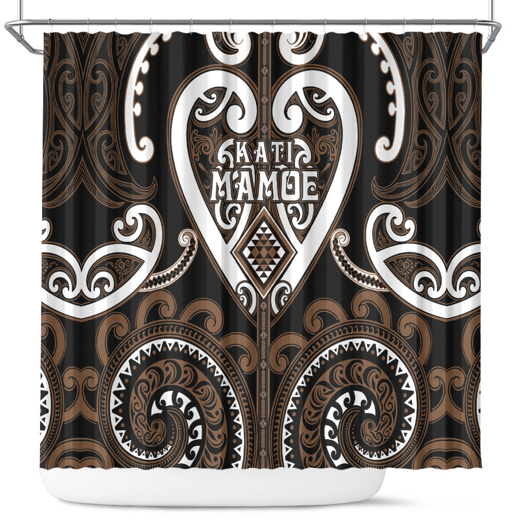 Aotearoa Kati Mamoe Shower Curtain Maori Tribal Pattern