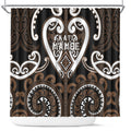 Aotearoa Kati Mamoe Shower Curtain Maori Tribal Pattern