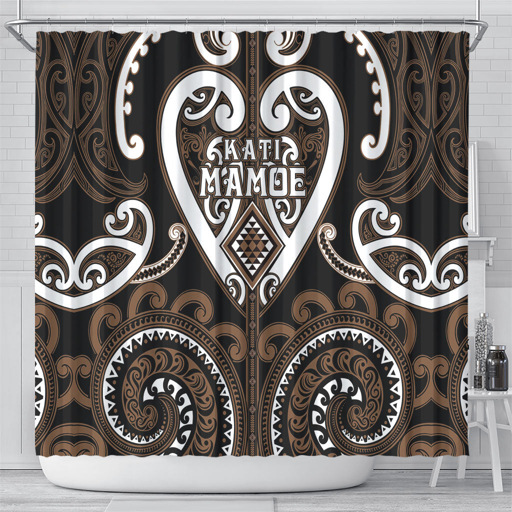 Aotearoa Kati Mamoe Shower Curtain Maori Tribal Pattern