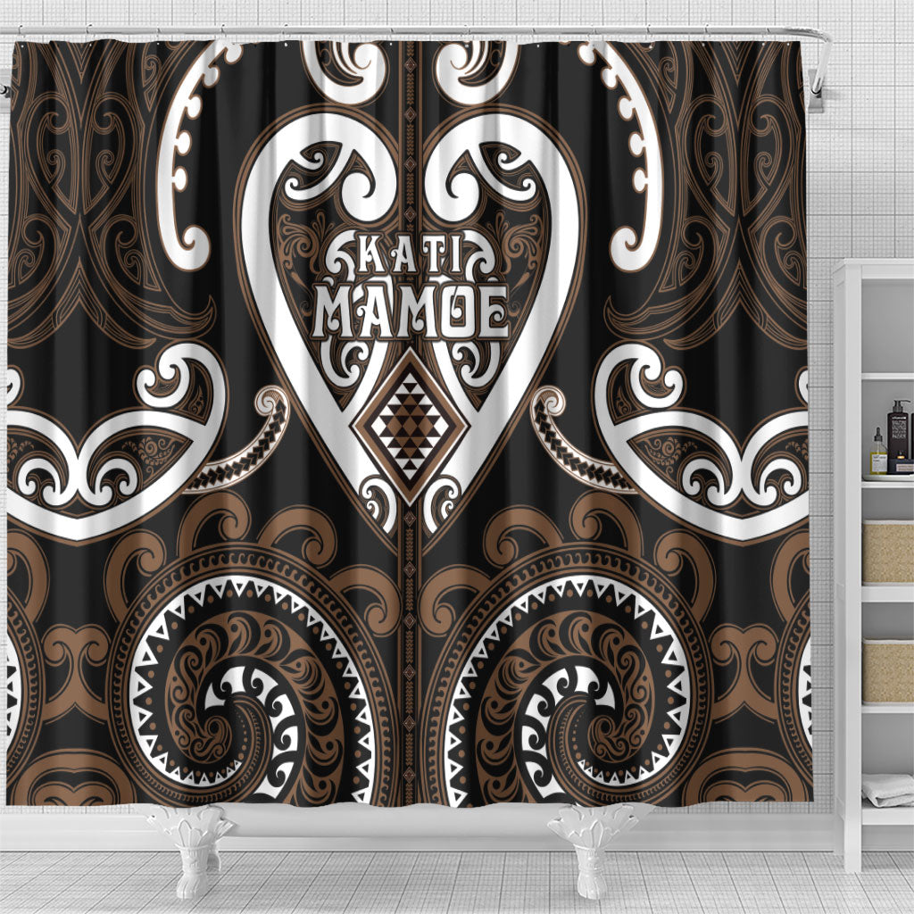 Aotearoa Kati Mamoe Shower Curtain Maori Tribal Pattern