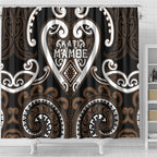 Aotearoa Kati Mamoe Shower Curtain Maori Tribal Pattern