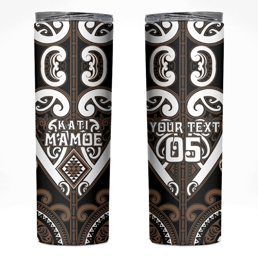 Custom Aotearoa Kati Mamoe Skinny Tumbler Maori Tribal Pattern