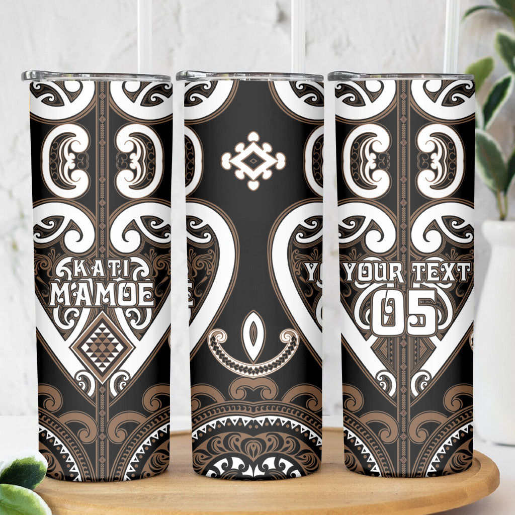 Custom Aotearoa Kati Mamoe Skinny Tumbler Maori Tribal Pattern