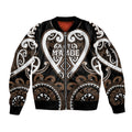 Custom Aotearoa Kati Mamoe Sleeve Zip Bomber Jacket Maori Tribal Pattern