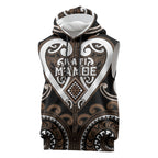 Custom Aotearoa Kati Mamoe Sleeveless Hoodie Maori Tribal Pattern