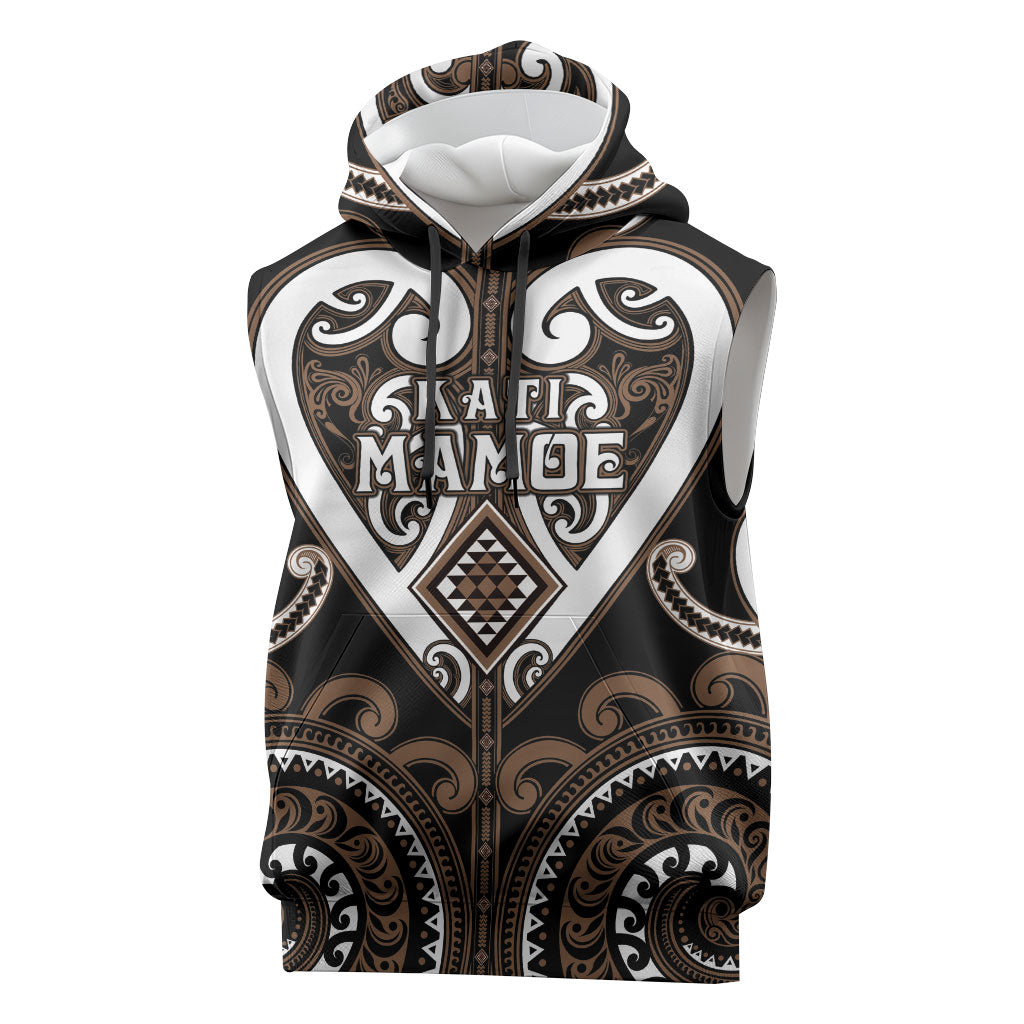Custom Aotearoa Kati Mamoe Sleeveless Hoodie Maori Tribal Pattern