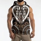 Custom Aotearoa Kati Mamoe Sleeveless Hoodie Maori Tribal Pattern