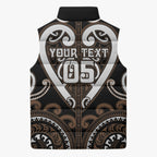 Custom Aotearoa Kati Mamoe Sleeveless Puffer Jacket Maori Tribal Pattern