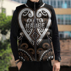 Custom Aotearoa Kati Mamoe Sleeveless Puffer Jacket Maori Tribal Pattern