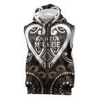 Custom Aotearoa Kati Mamoe Sleeveless Zip Hoodie Maori Tribal Pattern