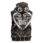 Custom Aotearoa Kati Mamoe Sleeveless Zip Hoodie Maori Tribal Pattern