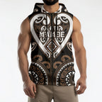 Custom Aotearoa Kati Mamoe Sleeveless Zip Hoodie Maori Tribal Pattern