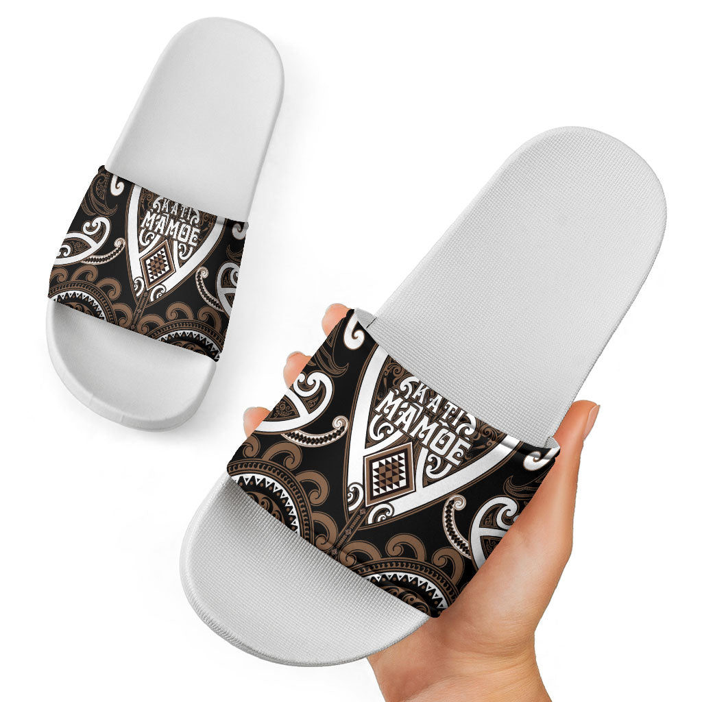Aotearoa Kati Mamoe Slide Sandals Maori Tribal Pattern