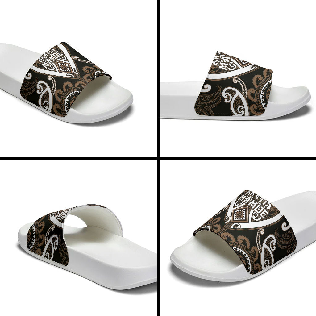 Aotearoa Kati Mamoe Slide Sandals Maori Tribal Pattern