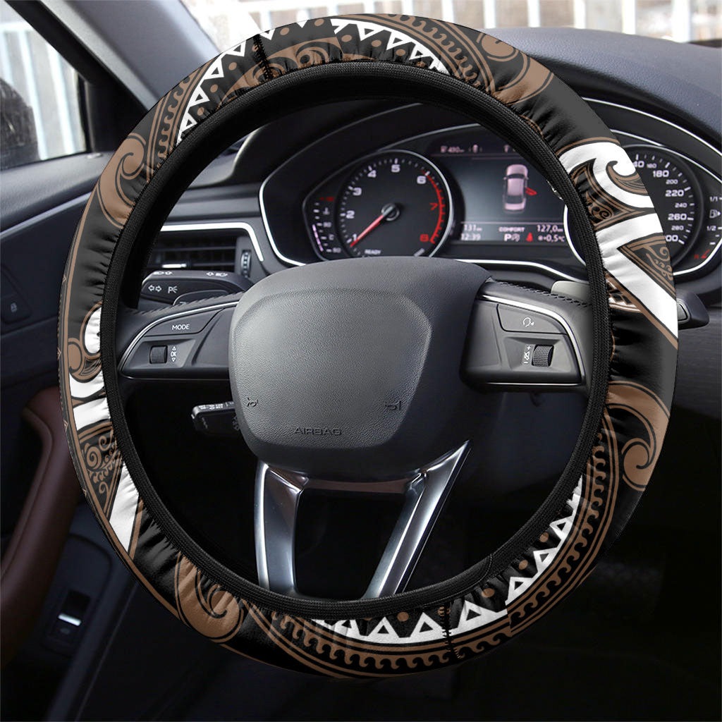 Aotearoa Kati Mamoe Steering Wheel Cover Maori Tribal Pattern