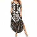 Custom Aotearoa Kati Mamoe Summer Maxi Dress Maori Tribal Pattern