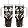 Custom Aotearoa Kati Mamoe Tumbler With Handle Maori Tribal Pattern