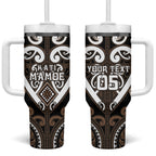 Custom Aotearoa Kati Mamoe Tumbler With Handle Maori Tribal Pattern