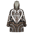 Custom Aotearoa Kati Mamoe Wearable Blanket Hoodie Maori Tribal Pattern