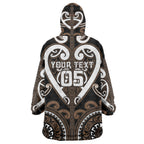 Custom Aotearoa Kati Mamoe Wearable Blanket Hoodie Maori Tribal Pattern