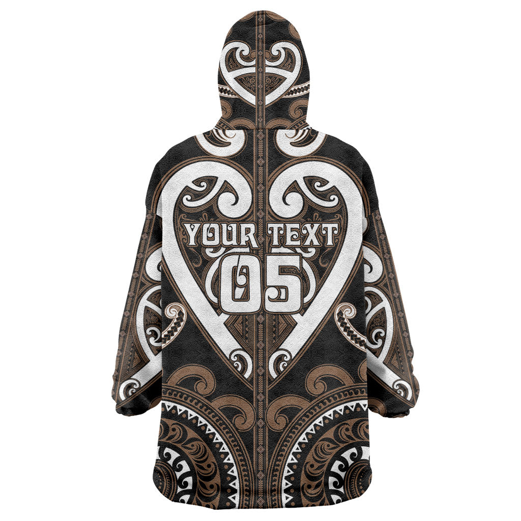Custom Aotearoa Kati Mamoe Wearable Blanket Hoodie Maori Tribal Pattern