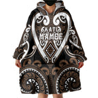 Custom Aotearoa Kati Mamoe Wearable Blanket Hoodie Maori Tribal Pattern