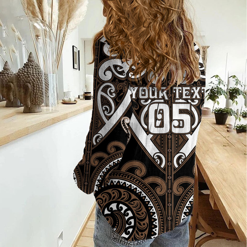 Custom Aotearoa Kati Mamoe Women Casual Shirt Maori Tribal Pattern