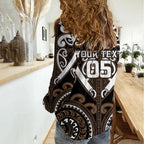 Custom Aotearoa Kati Mamoe Women Casual Shirt Maori Tribal Pattern
