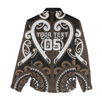 Custom Aotearoa Kati Mamoe Women Casual Shirt Maori Tribal Pattern
