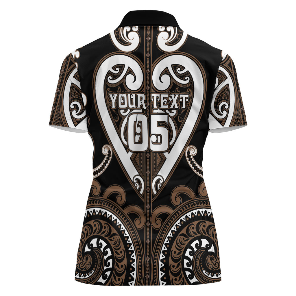 Custom Aotearoa Kati Mamoe Women Polo Shirt Maori Tribal Pattern