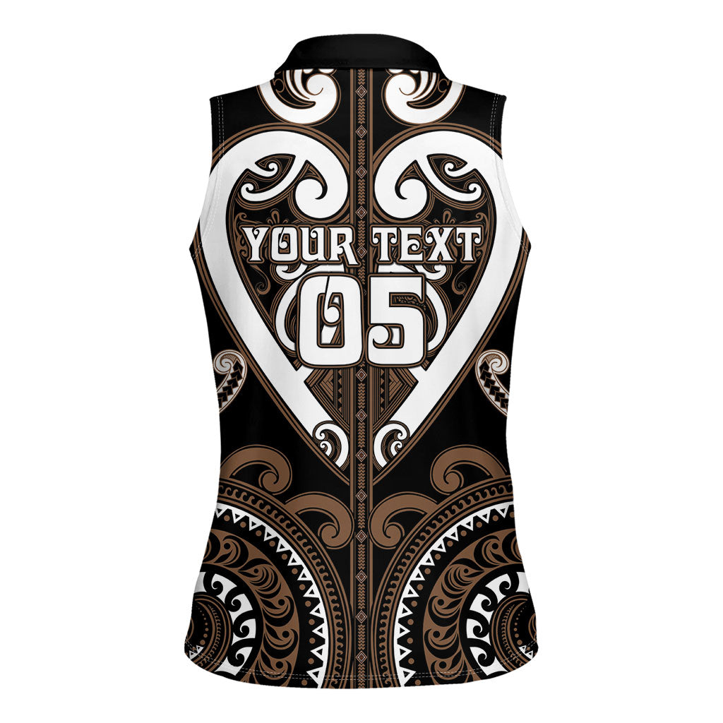 Custom Aotearoa Kati Mamoe Women Sleeveless Polo Shirt Maori Tribal Pattern