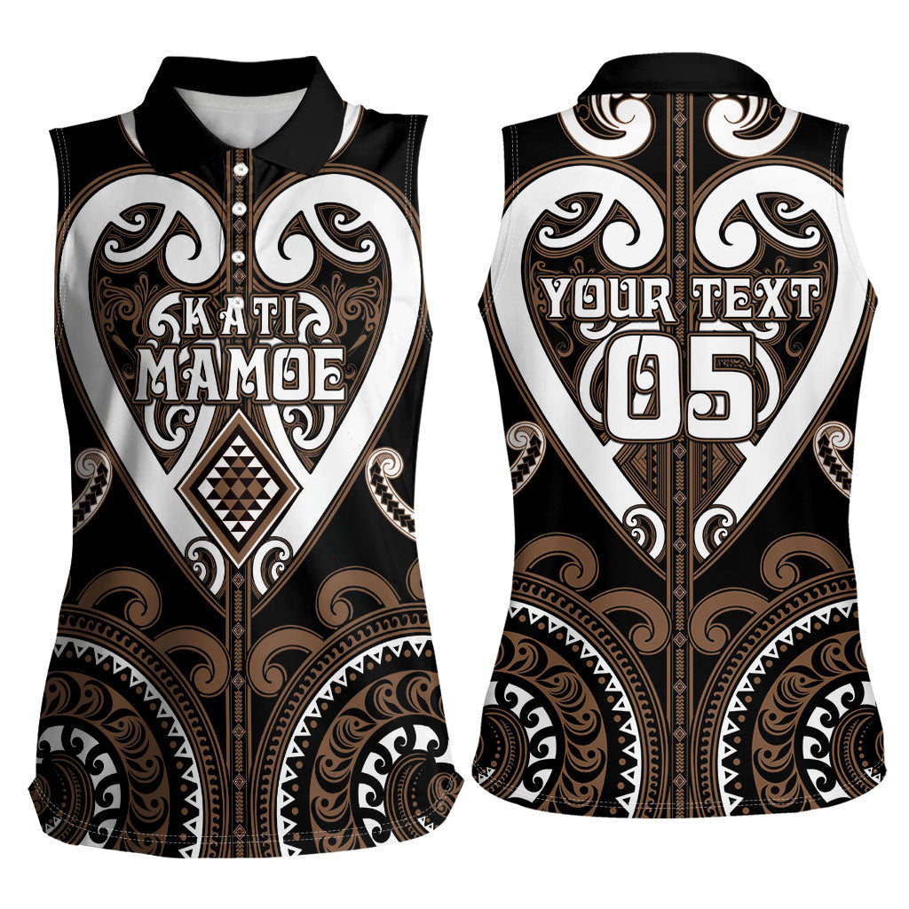 Custom Aotearoa Kati Mamoe Women Sleeveless Polo Shirt Maori Tribal Pattern