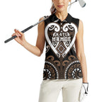 Custom Aotearoa Kati Mamoe Women Sleeveless Polo Shirt Maori Tribal Pattern