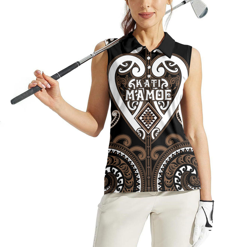 Custom Aotearoa Kati Mamoe Women Sleeveless Polo Shirt Maori Tribal Pattern