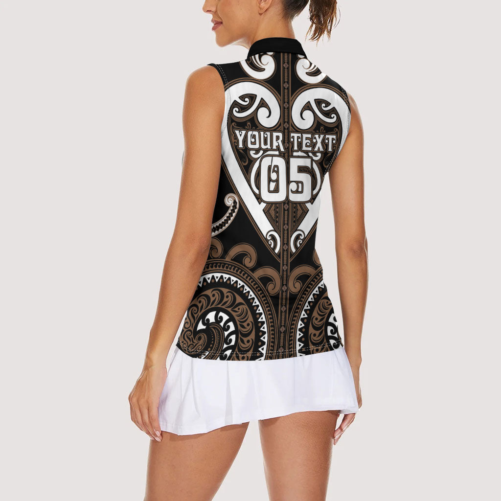 Custom Aotearoa Kati Mamoe Women Sleeveless Polo Shirt Maori Tribal Pattern