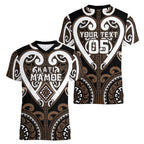 Custom Aotearoa Kati Mamoe Women V-Neck T-Shirt Maori Tribal Pattern