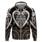 Custom Aotearoa Kati Mamoe Zip Hoodie Maori Tribal Pattern