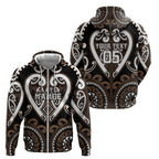 Custom Aotearoa Kati Mamoe Zip Hoodie Maori Tribal Pattern