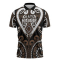 Custom Aotearoa Kati Mamoe Zipper Polo Shirt Maori Tribal Pattern