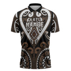Custom Aotearoa Kati Mamoe Zipper Polo Shirt Maori Tribal Pattern