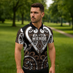 Custom Aotearoa Kati Mamoe Zipper Polo Shirt Maori Tribal Pattern