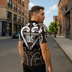 Custom Aotearoa Kati Mamoe Zipper Polo Shirt Maori Tribal Pattern